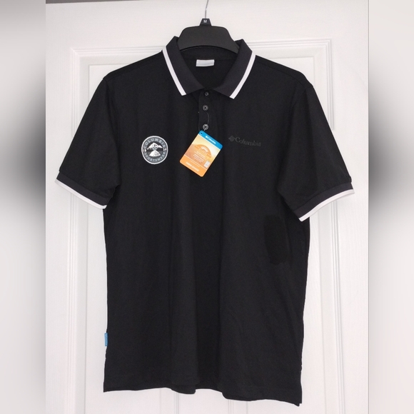 Columbia Black Polo Shirt with Classic Contrast Detailing - Picture 1 of 6